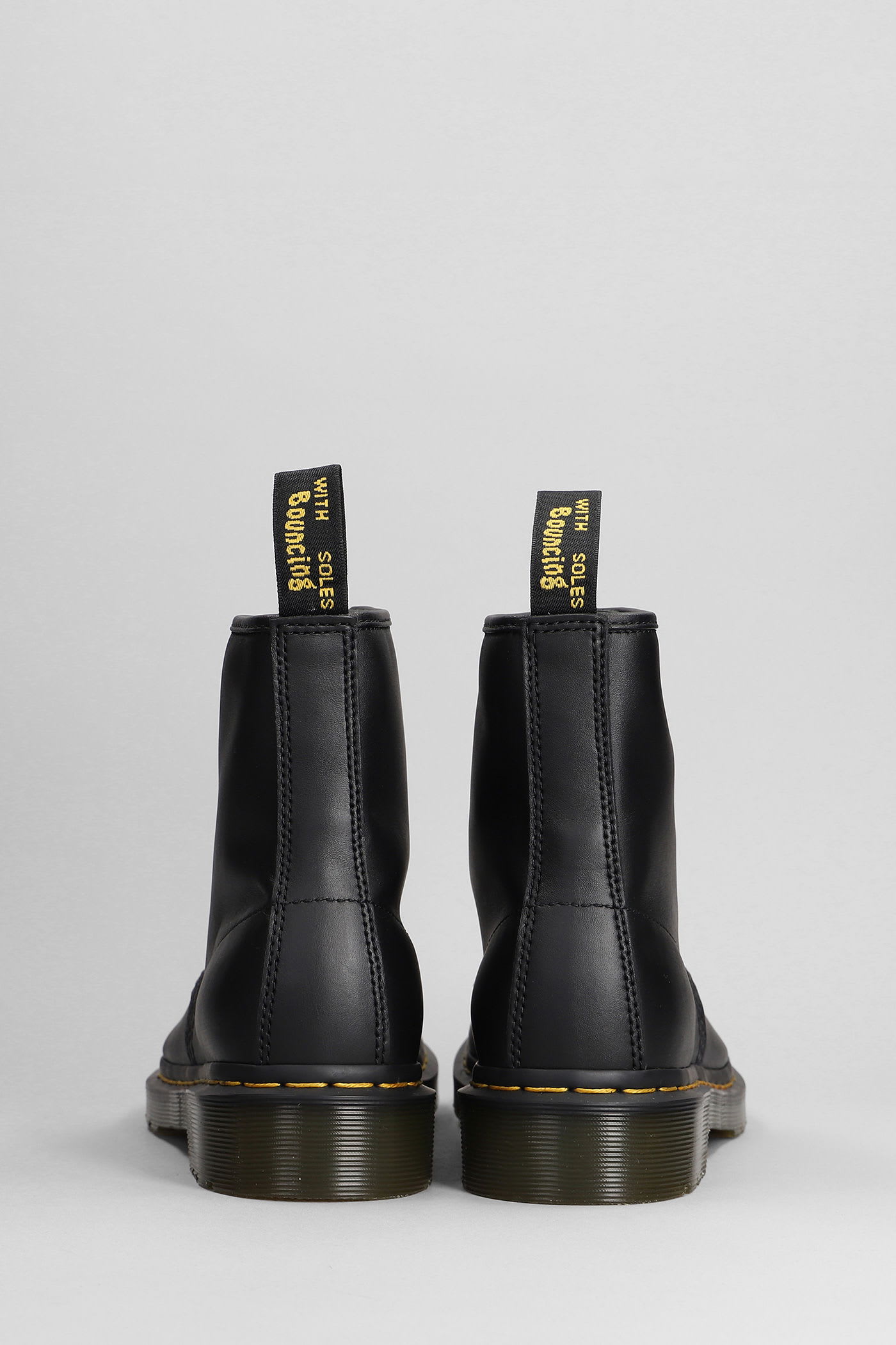 Dr. Martens 1460 Combat Boots In Black Leather In Multi
