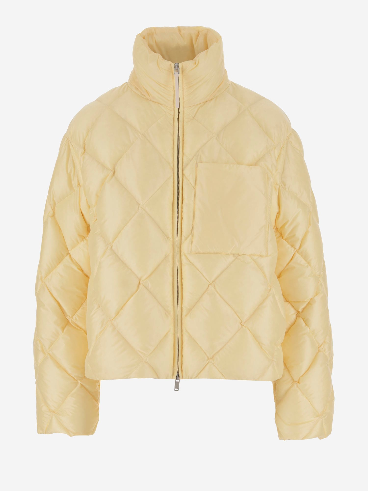 Shop Jil Sander Quilted Nylon Down Jacket In Yellow