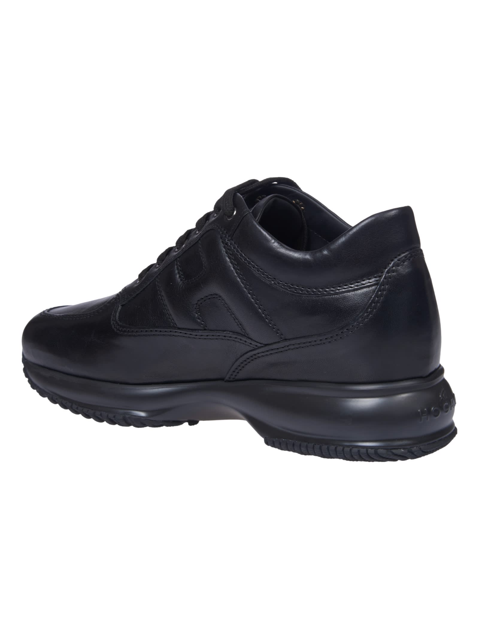 Hogan Interactive Sneakers With Toggled Tongue And Side H Logo In Nero