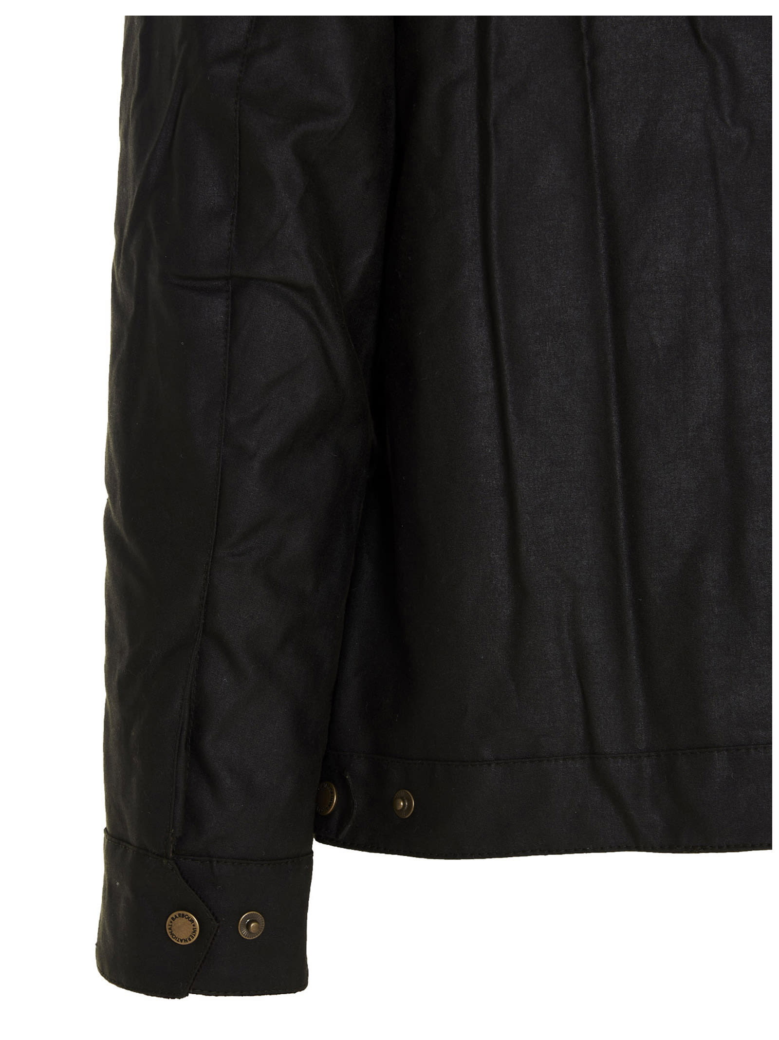 Barbour International Workers Wax Black Jacket In Black