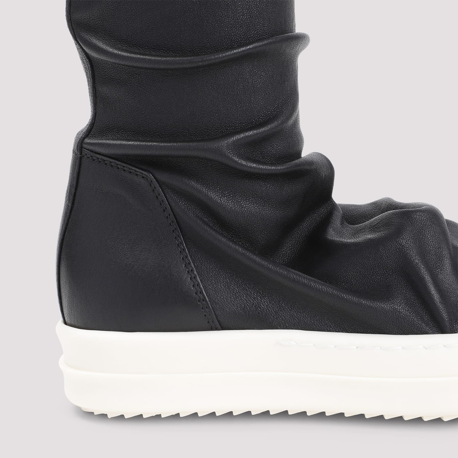 Shop Rick Owens Knee High Stocking Sneakers In Black Milk Milk