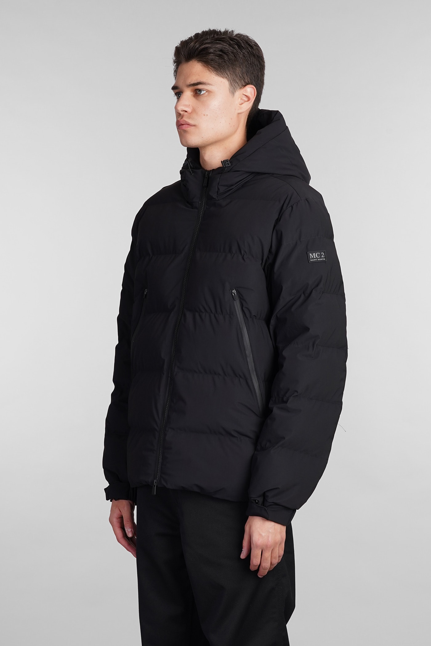 Shop Mc2 Saint Barth Maier Puffer In Black Polyamide