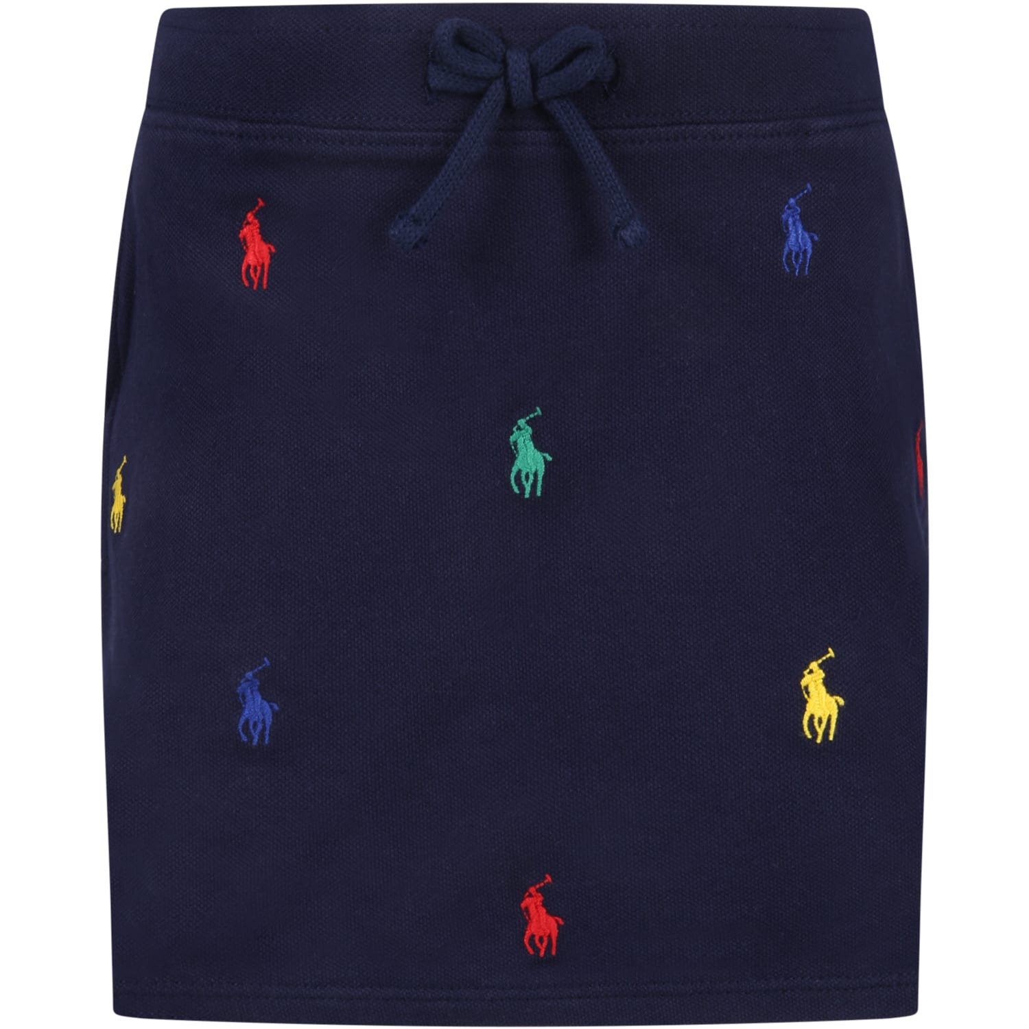 Ralph Lauren Blue Skirt For Baby Girl With Pony Logos