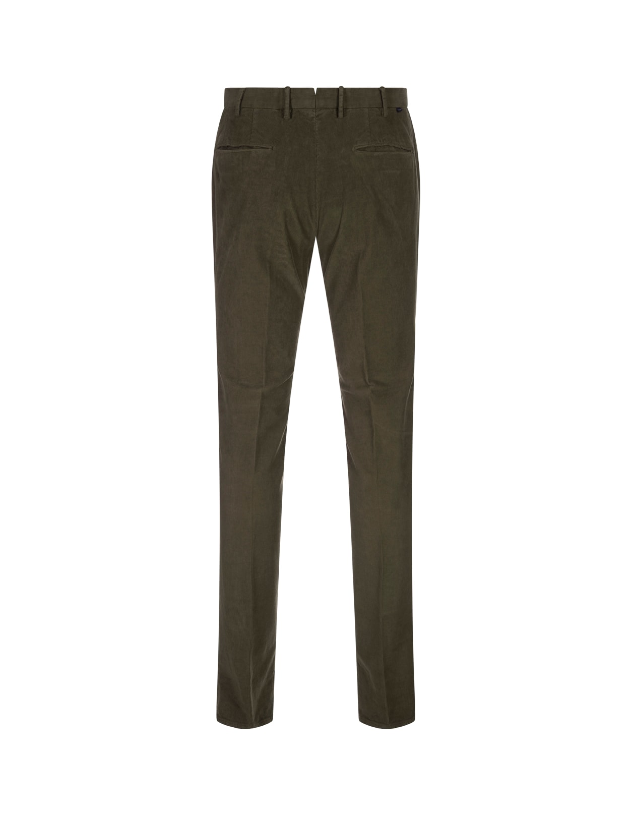 Shop Incotex Moss Green Corduroy Slim Fit Trousers