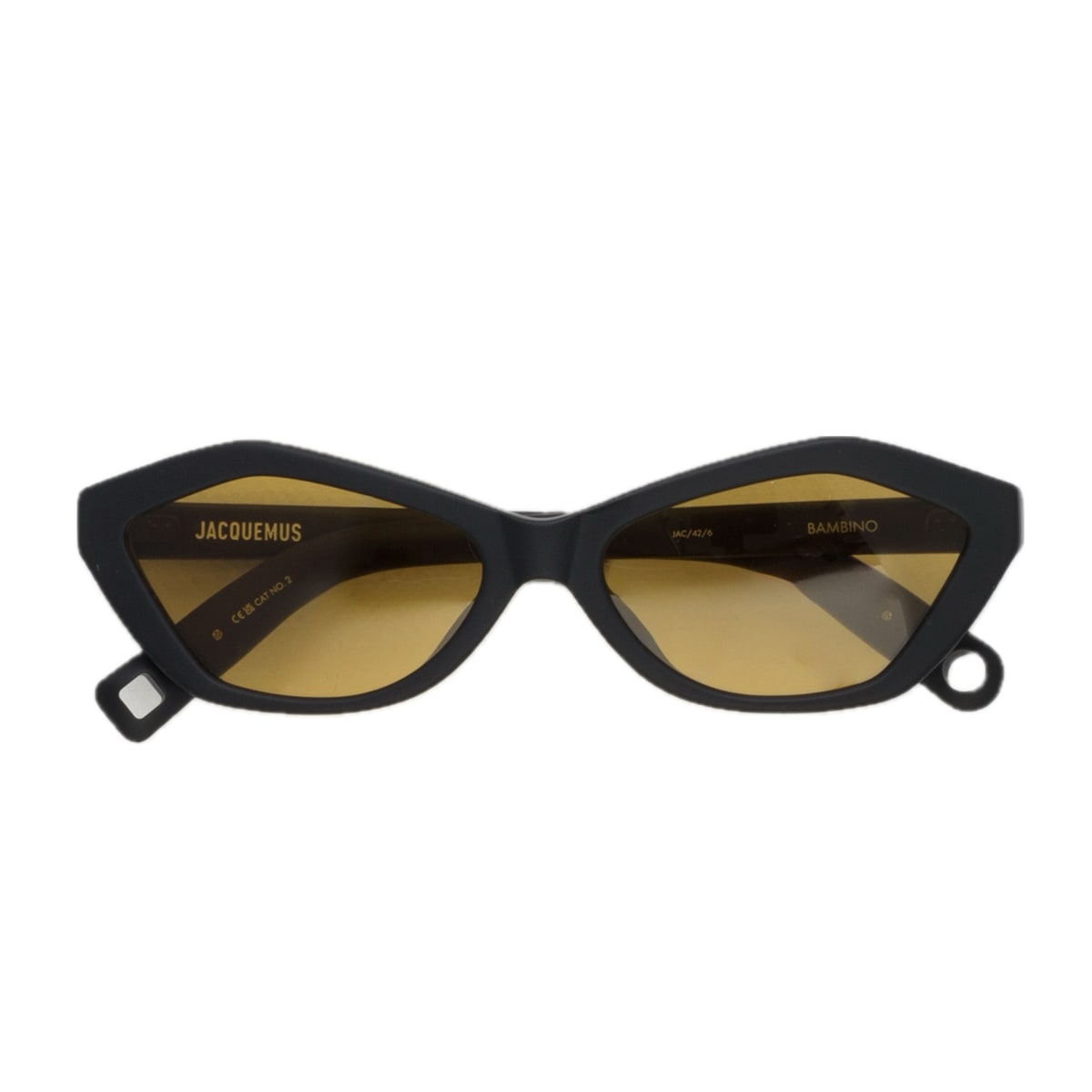 Shop Jacquemus Les Lunettes Bambino Jac42 Linea La Casac6 Matt Black Sunglasses