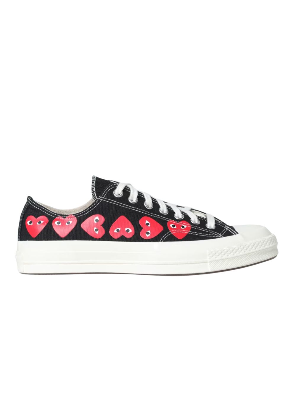 Shop Comme Des Garçons Play Converse Multi Heart Low Top Sneakers In Black