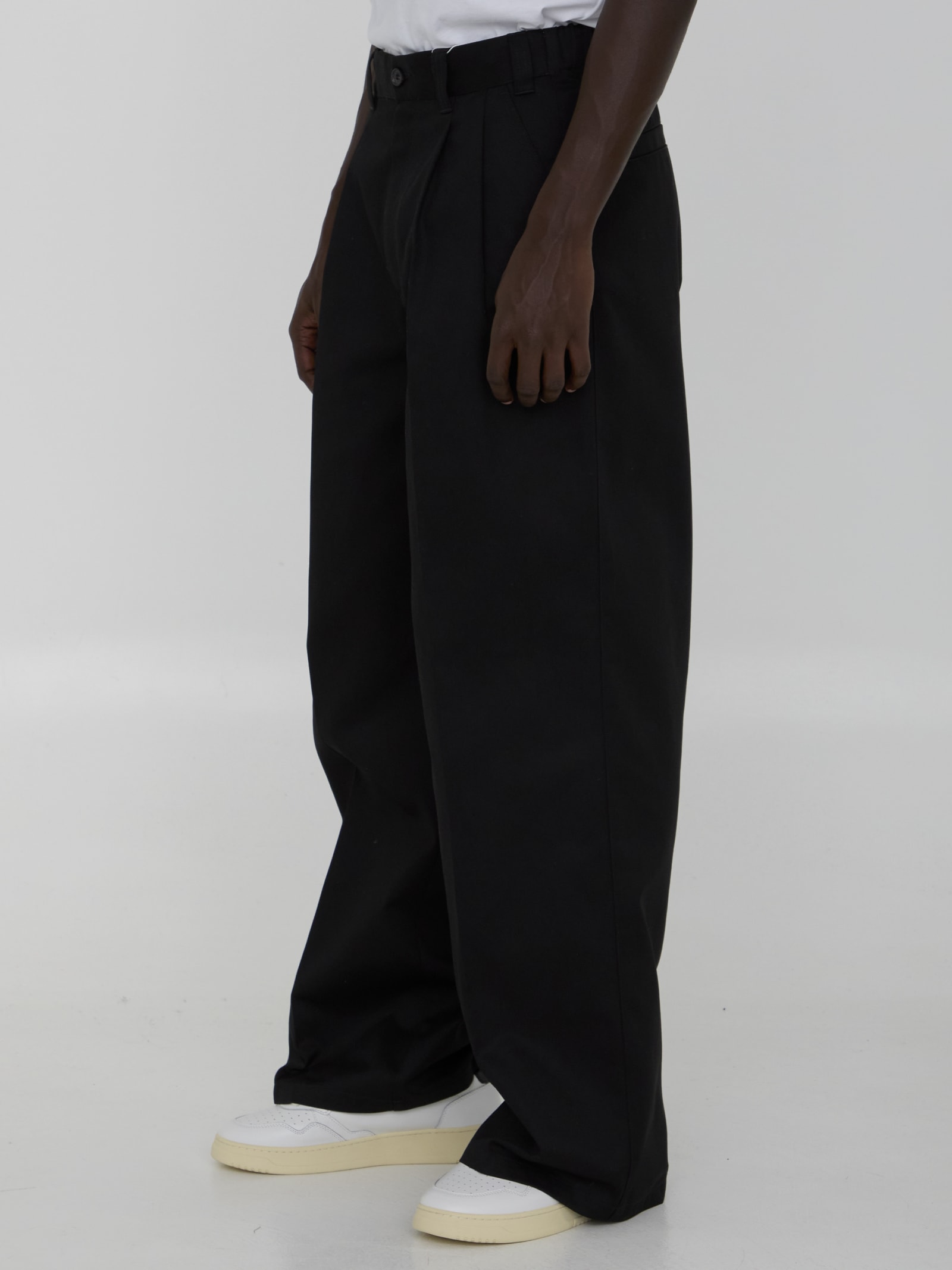 Shop Maison Margiela Trousers In Cotton Blend In Black