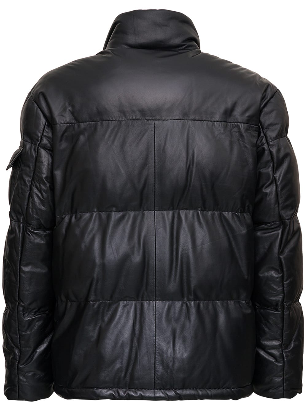 ARMA Black Quilted Leather Down Jacket