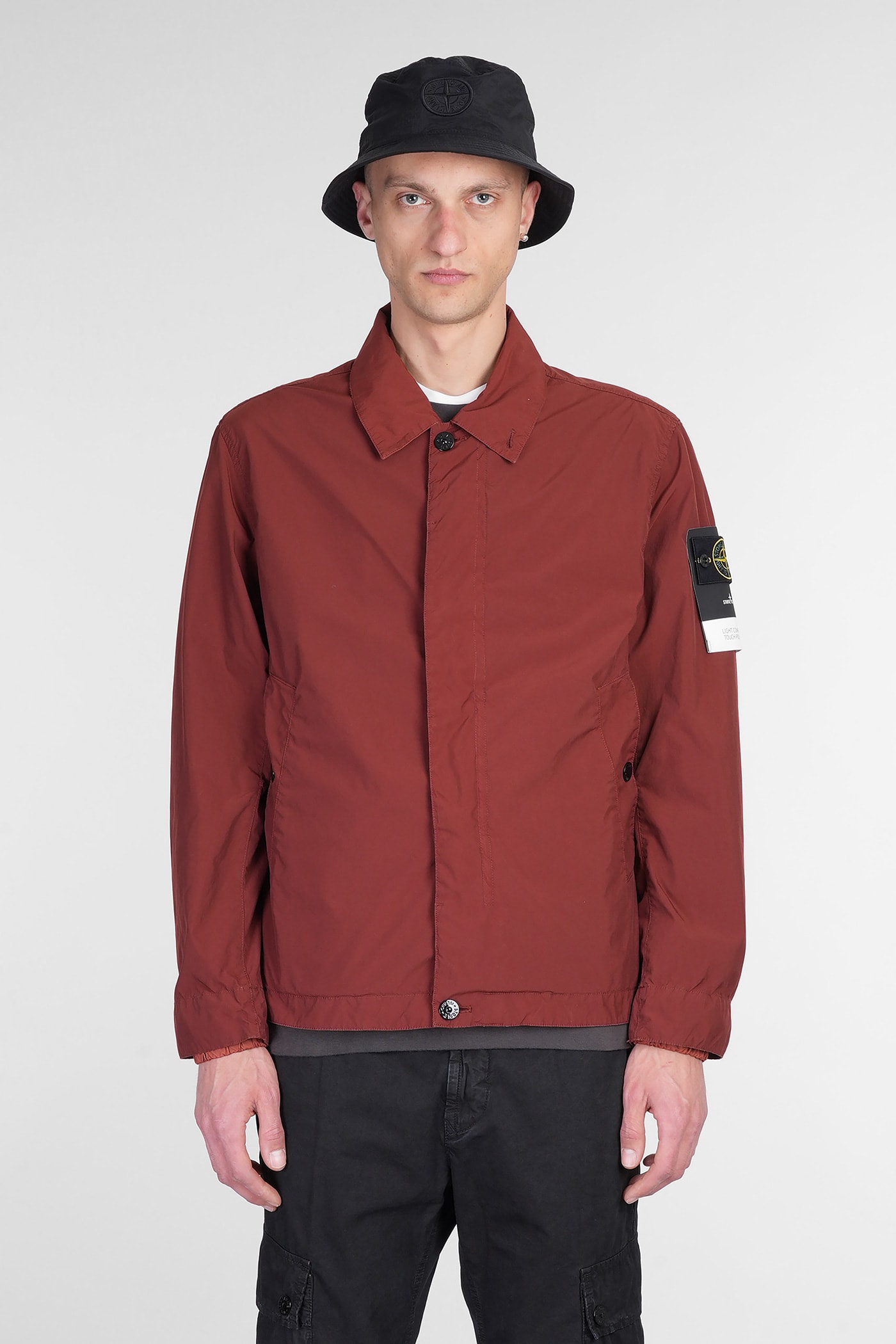 Stone Island Casual Jacket In Red Polyester