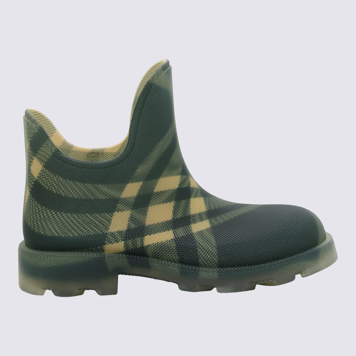 Shop Burberry Green Marsh Boots In Primrose Ip Check