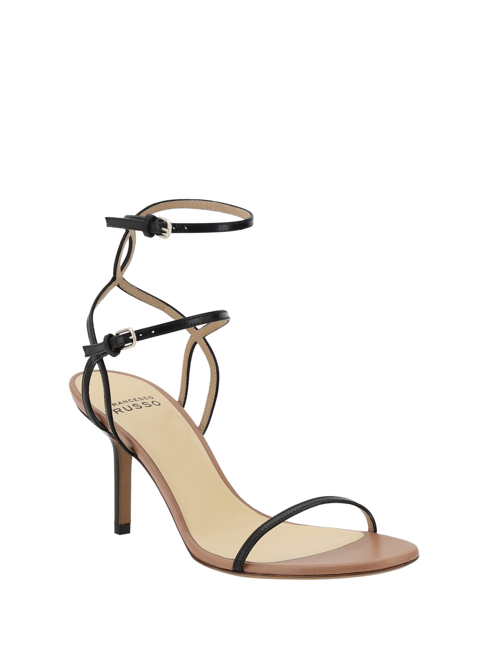 Francesco Russo Woman Sandals Black Size 7 Soft Leather In Black