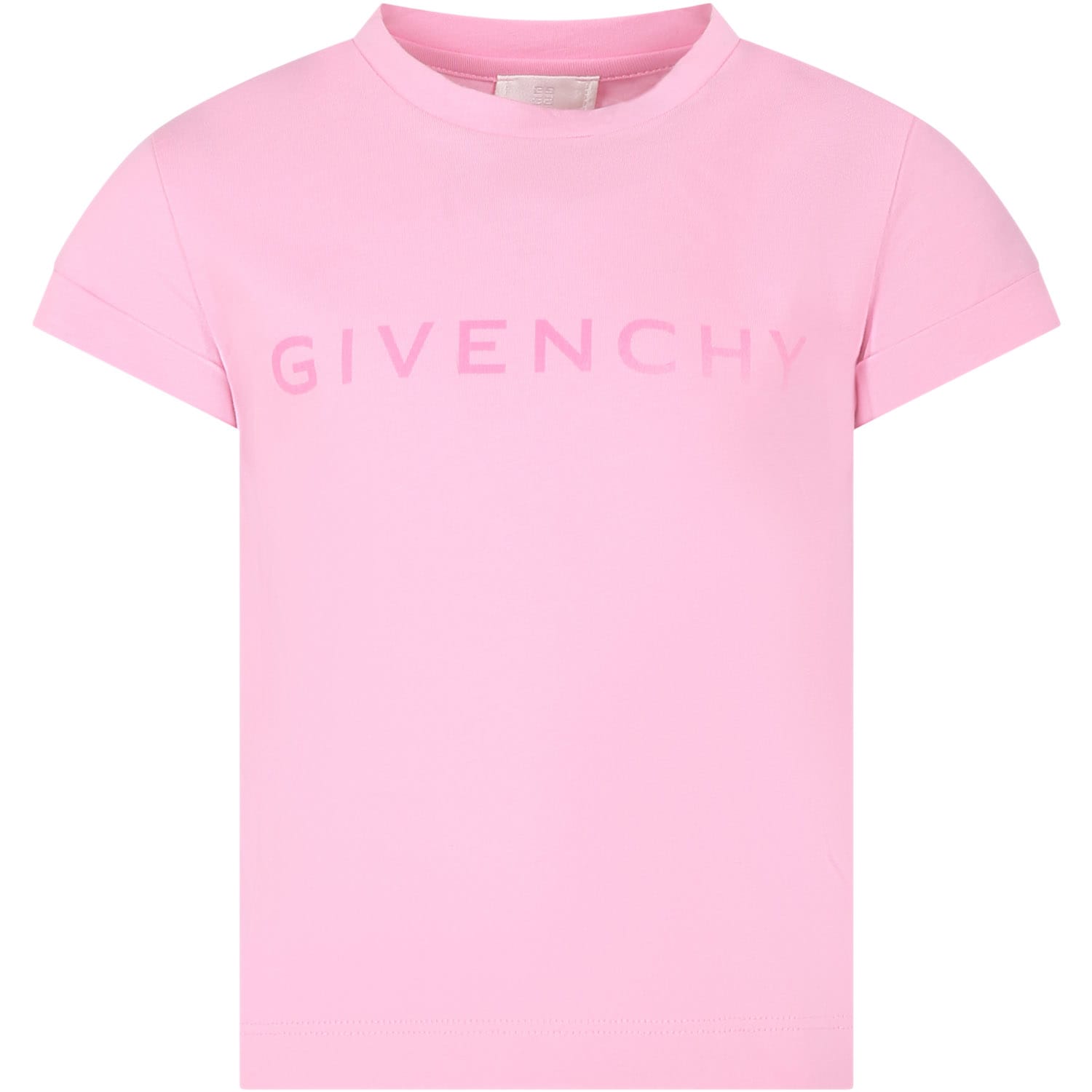 Shop Givenchy Pink T-shirt For Girl With Logo In Rosa
