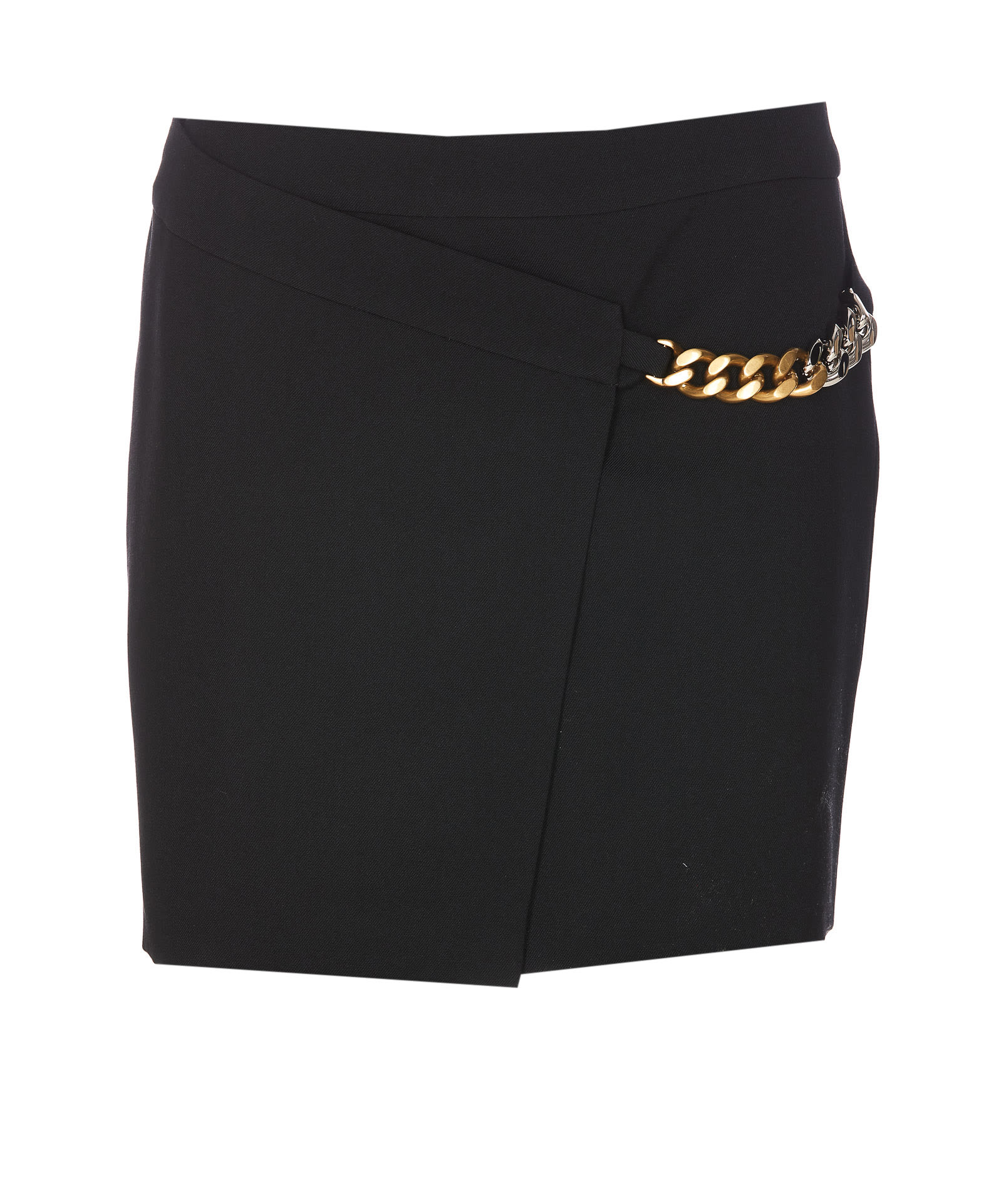 Shop Stella Mccartney Falabella Chain Mini Skirt In Nero