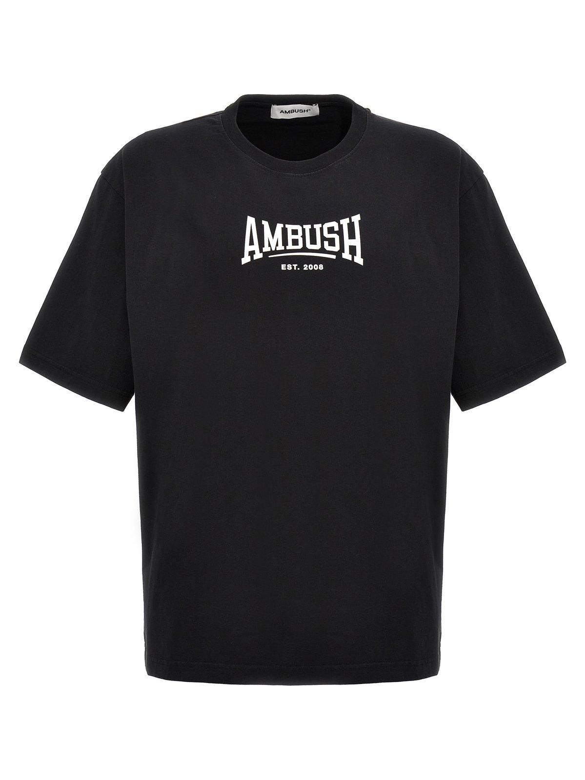 Shop Ambush Logo Printed Crewneck T-shirt In Black