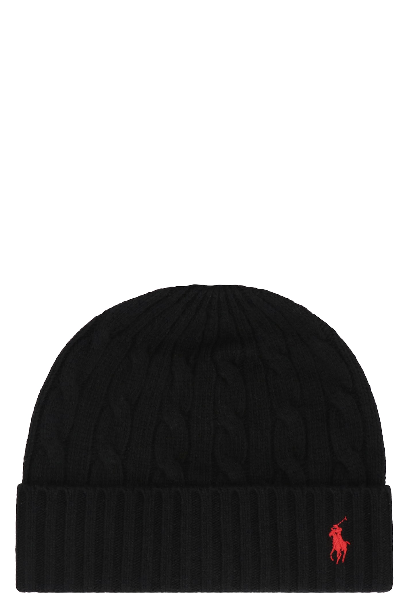 Shop Polo Ralph Lauren Knitted Wool Beanie Hat In Black