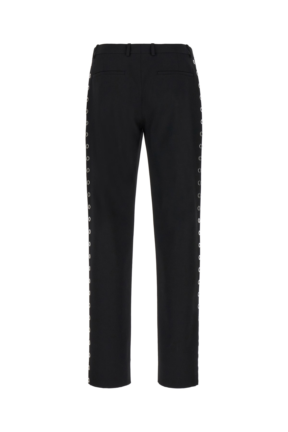 Shop Off-white Black Wool Pants In 1010