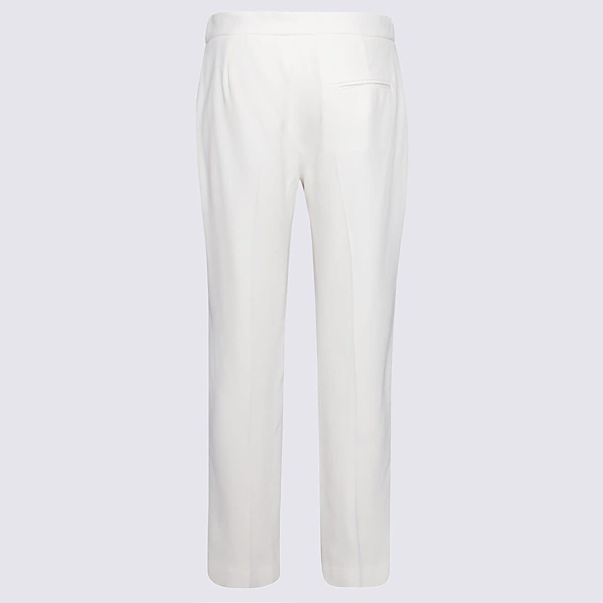 Shop Alexander Mcqueen White Viscose Blend Pants In Light Ivory