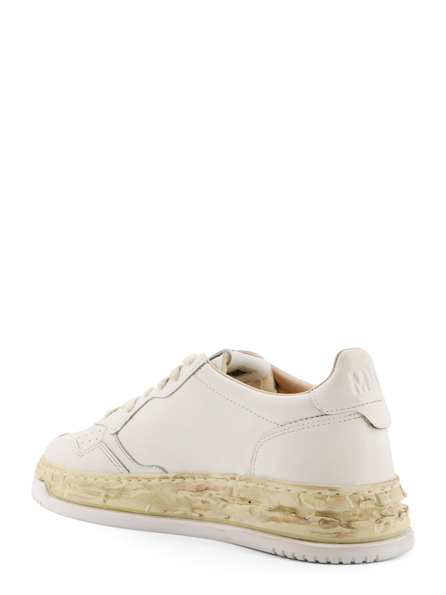 Autry Medalist Low Vintage X Mihara Yasuhiro White Sneakers With Handcrafted Sole In Leather Man In White