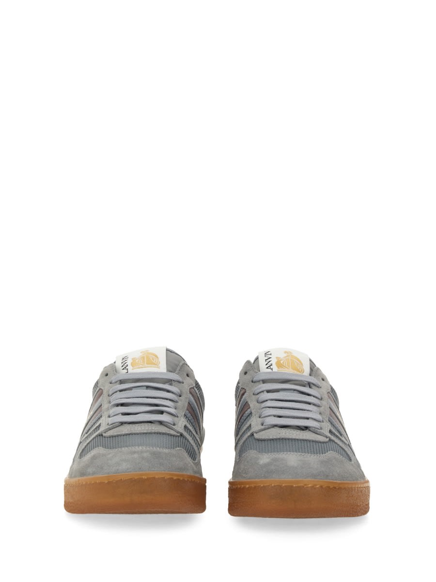 Shop Lanvin Mesh, Suede And Nappa Leather Sneaker In Grey