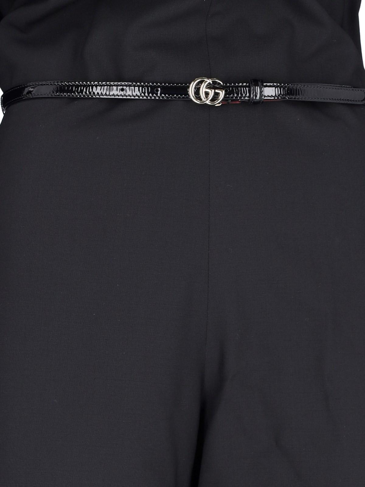 Shop Gucci One-piece Belt Detail Jumpsuit In Black