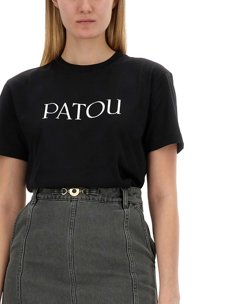 Shop Patou T-shirt Con Stampa Logo In Black