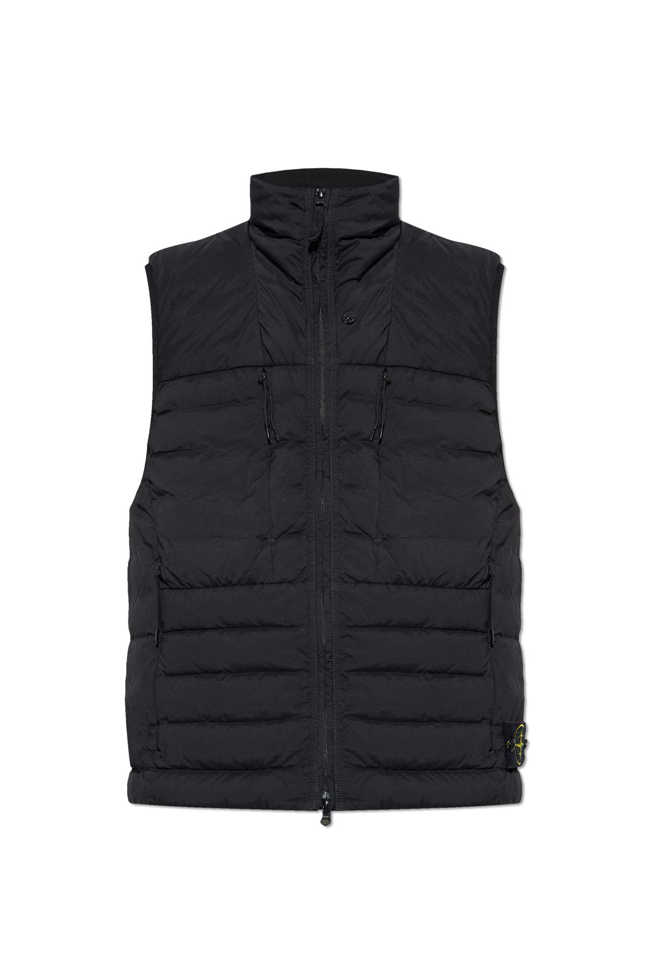 Stone Island Lightweight Sleeveless Padded Vest Pockets In Black