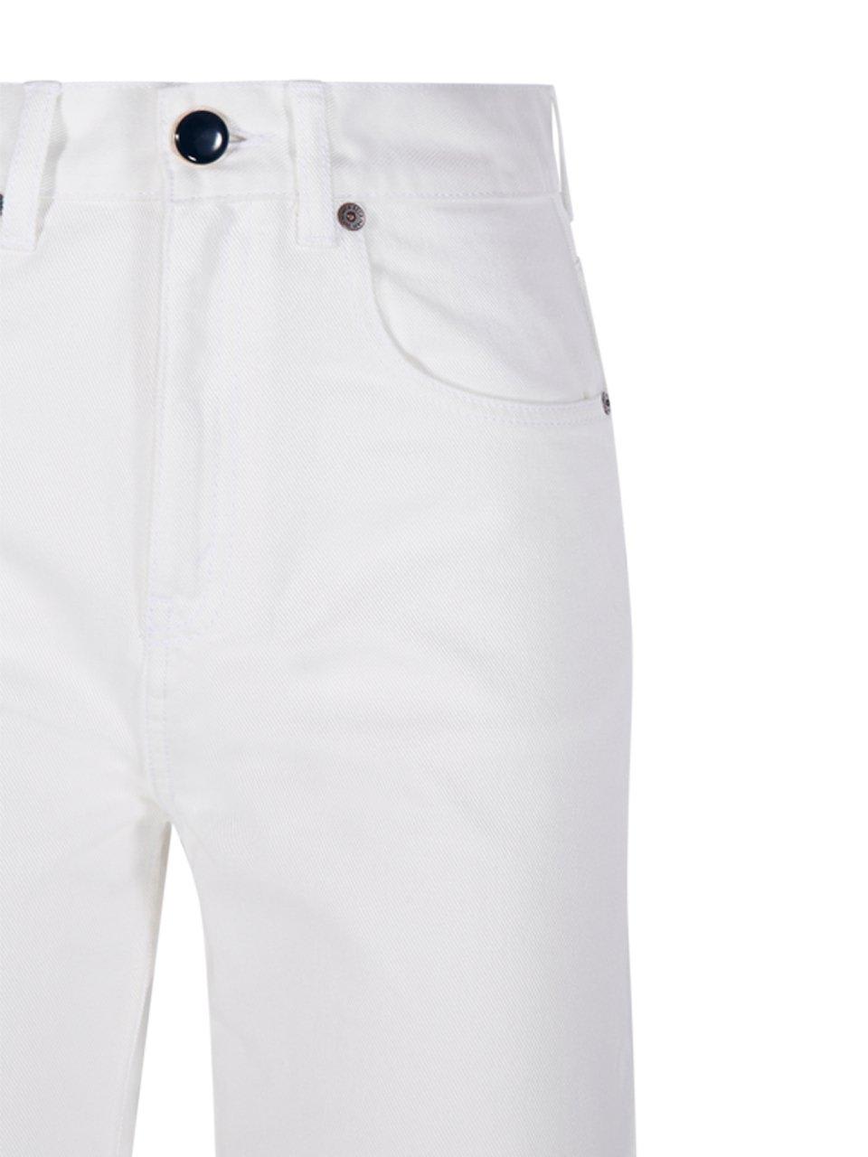Victoria Beckham Mia High Rise Wide Cotton Denim Jeans In Washed White