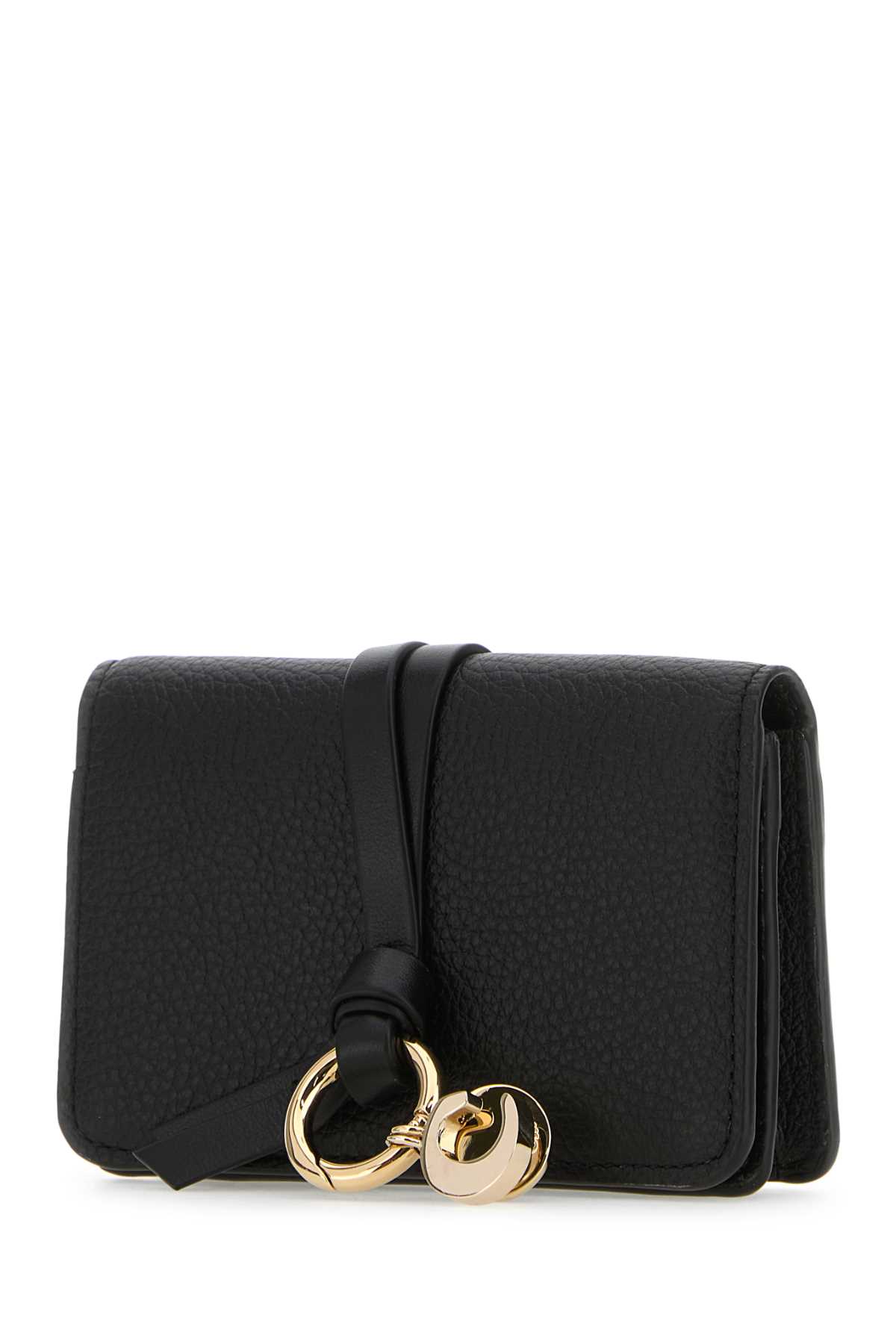 Chloé Black Leather Wallet In 001