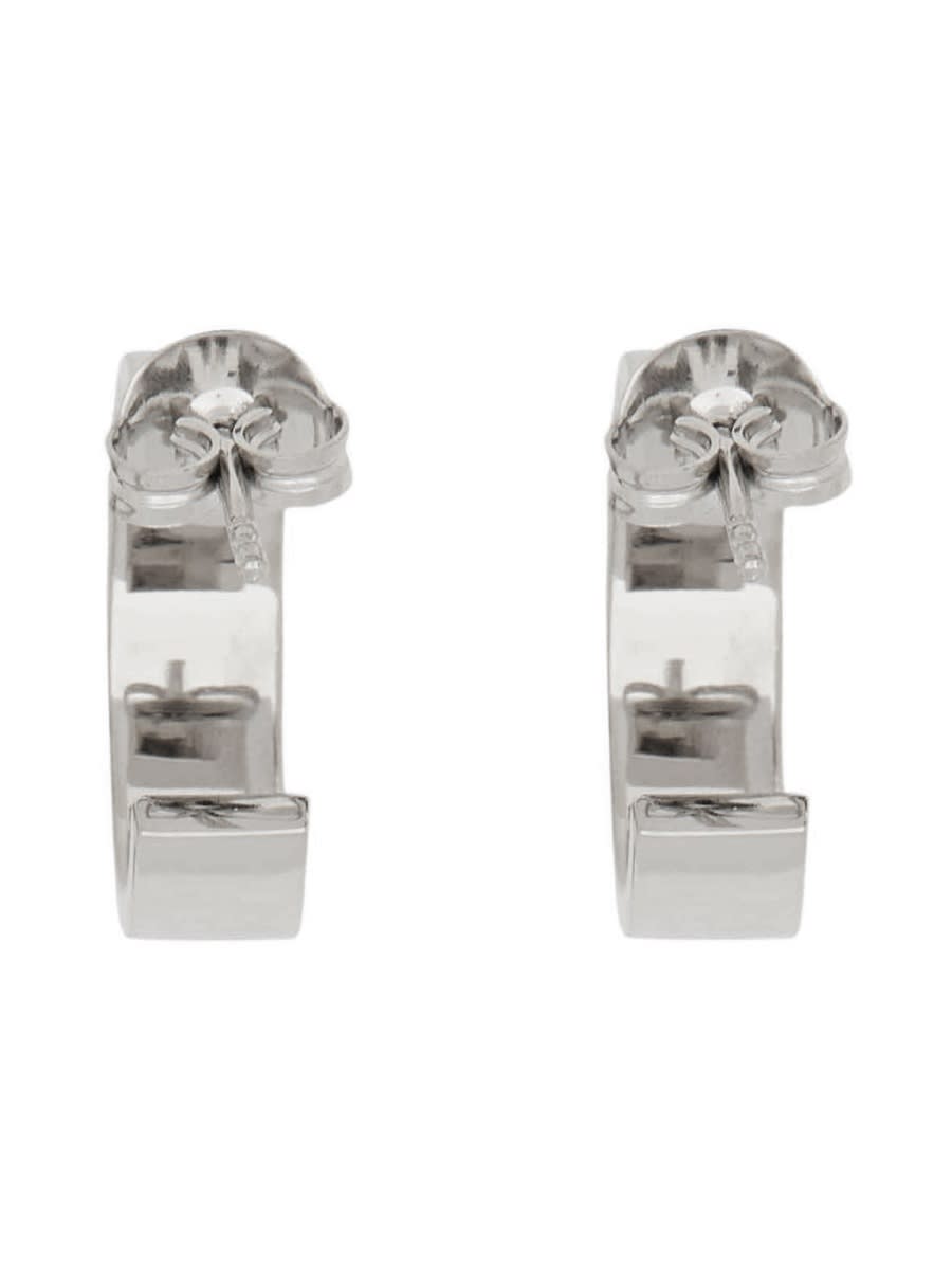 Shop Mm6 Maison Margiela Logo Earrings In Silver