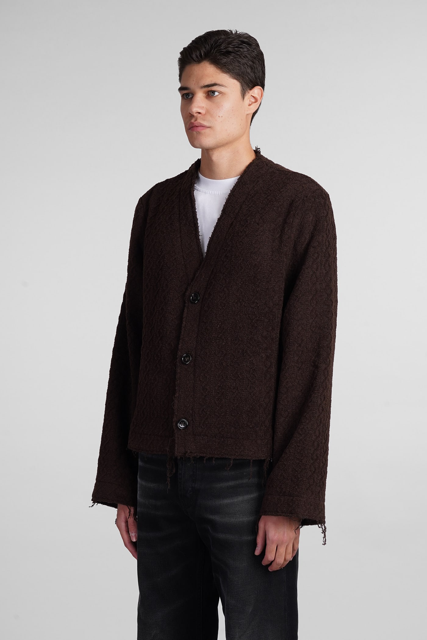 Shop Séfr Zola Cardigan Cardigan In Brown Polyacrylic