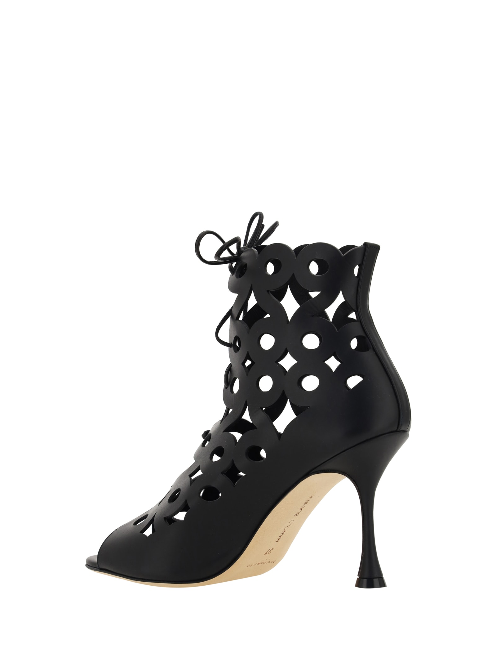 Manolo Blahnik Taralo Heeled Sandals In Blck