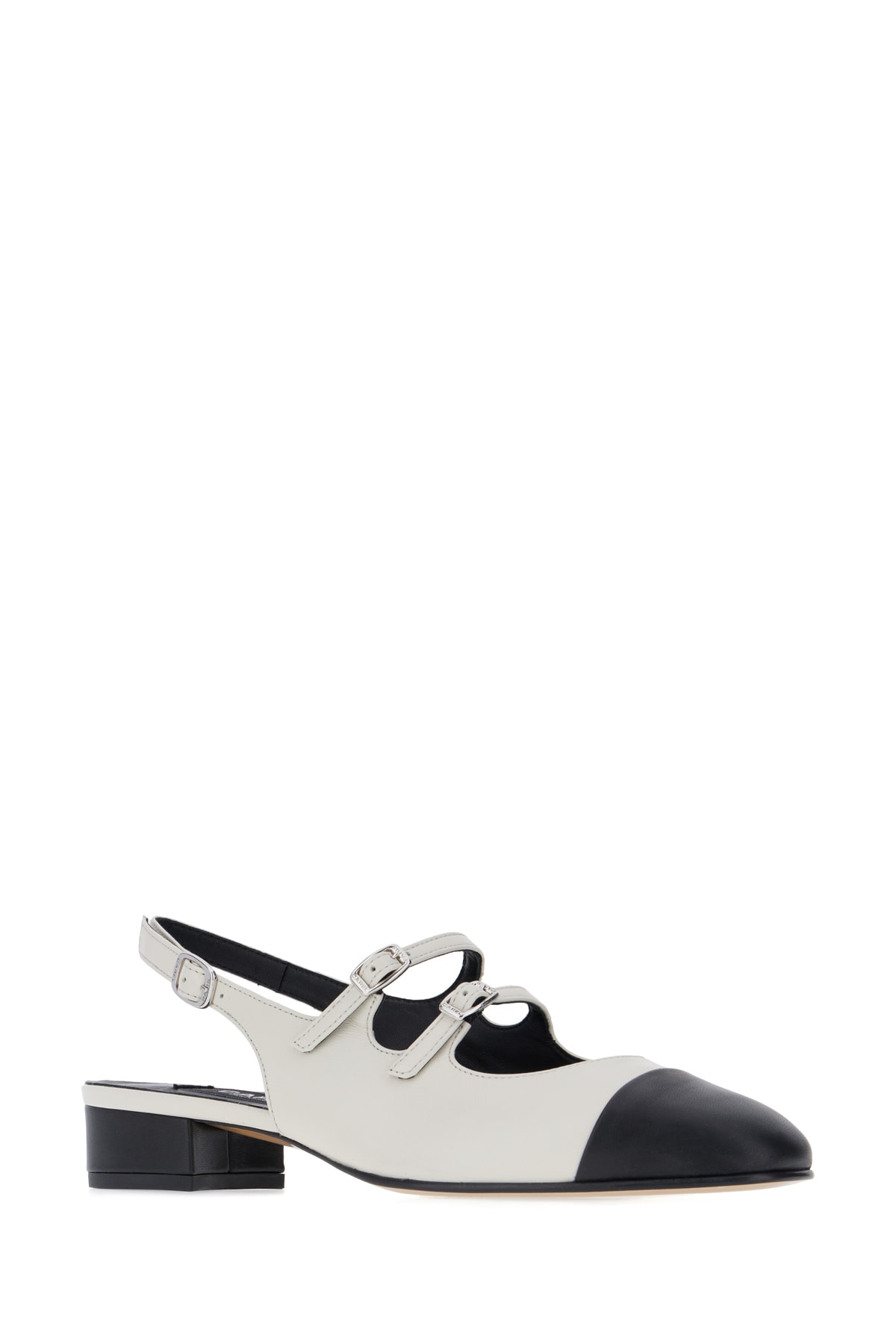 CAREL TWO-TONE NAPPA LEATHER ABRICOT PUMPS