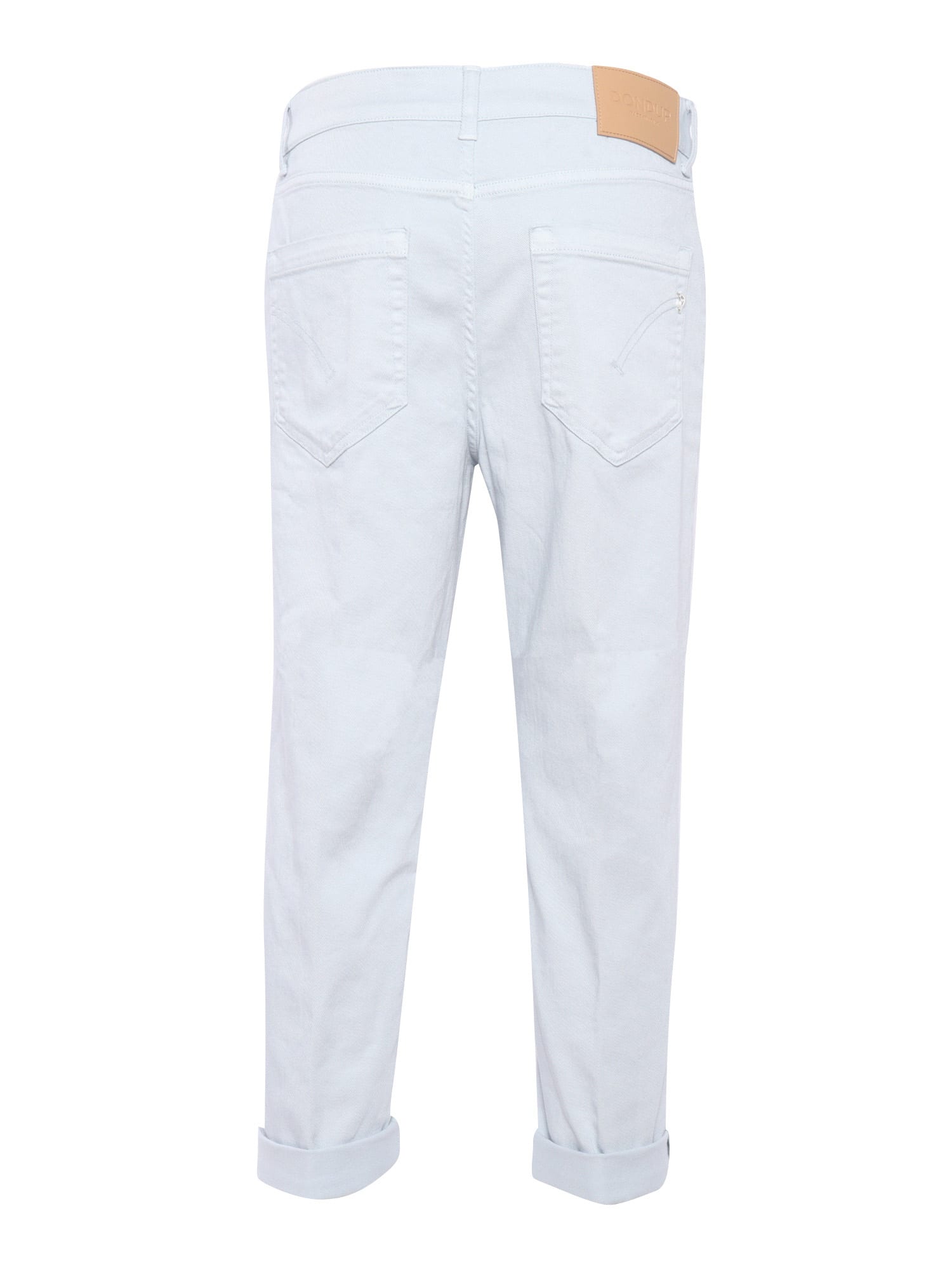 Dondup Straight Leg Jeans With Jewel Buttons In White