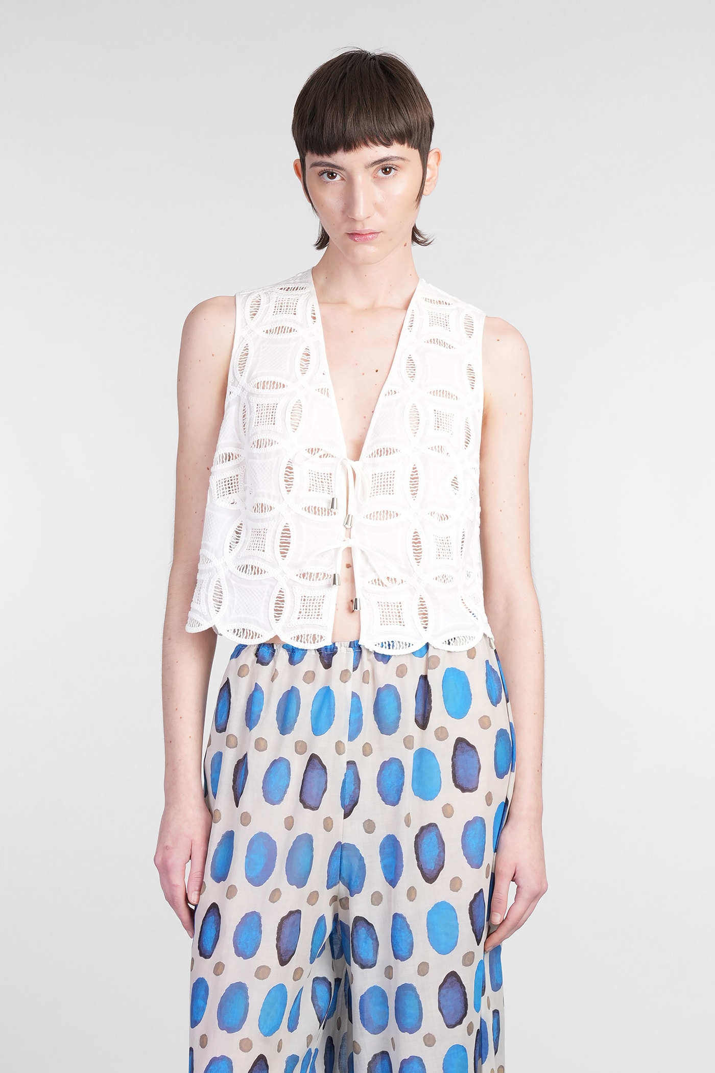 Vivi Vest In White Cotton