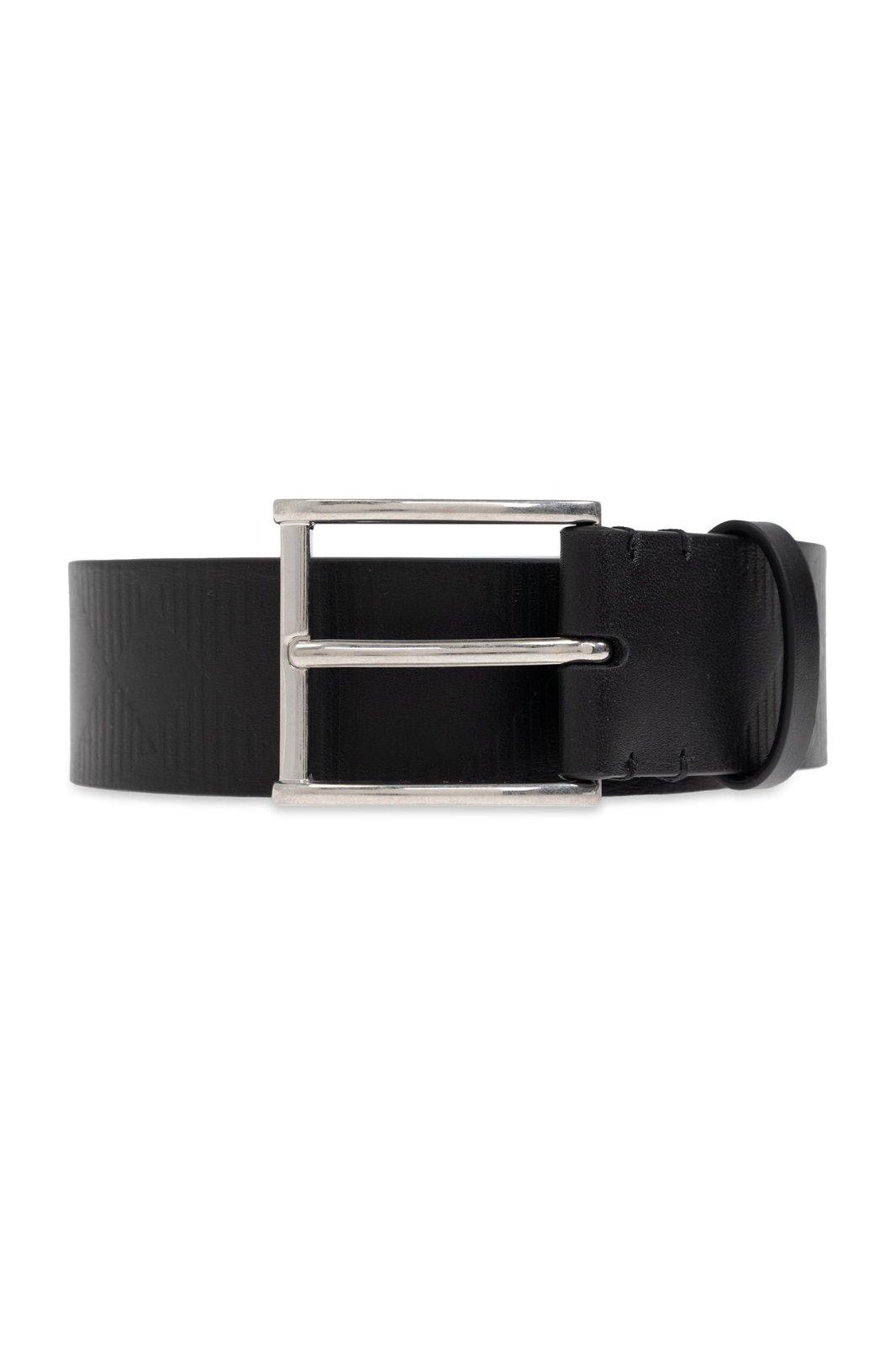 Burberry Checked Buckled Belt In Black