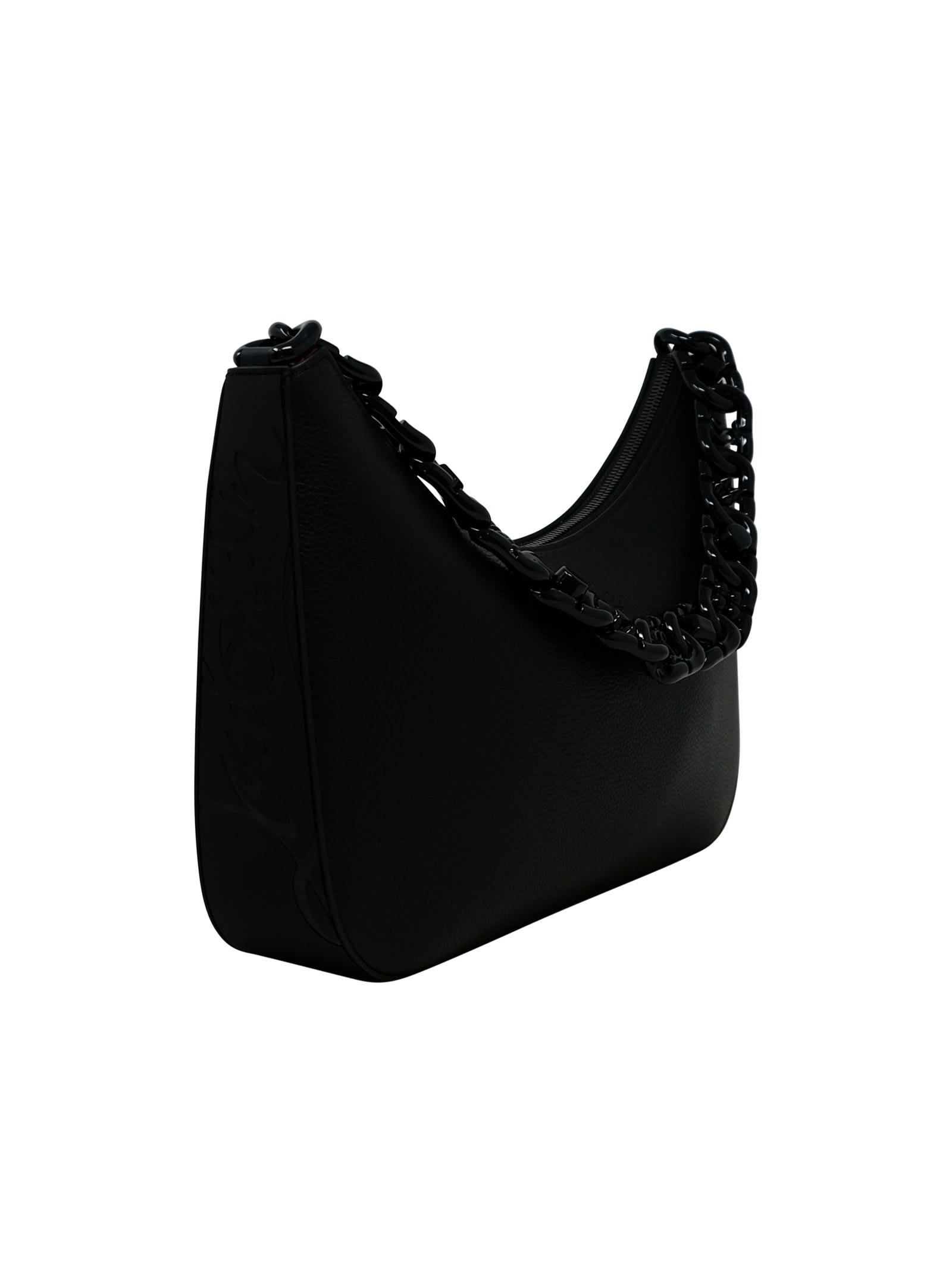Shop Christian Louboutin Black Leather Large Chain Loubila Handbag