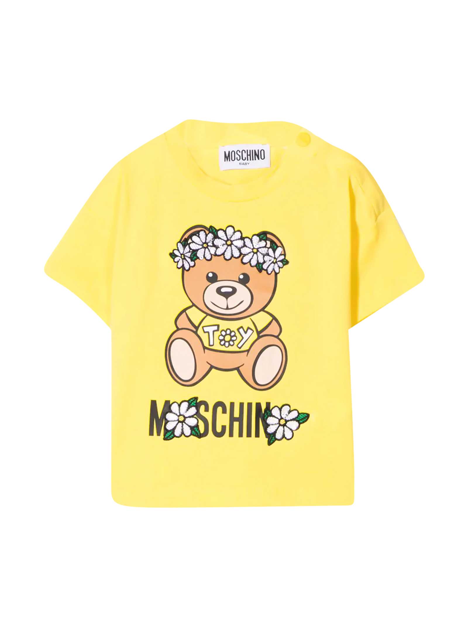 Moschino Babies' Newborn Yellow T-shirt In Giallo