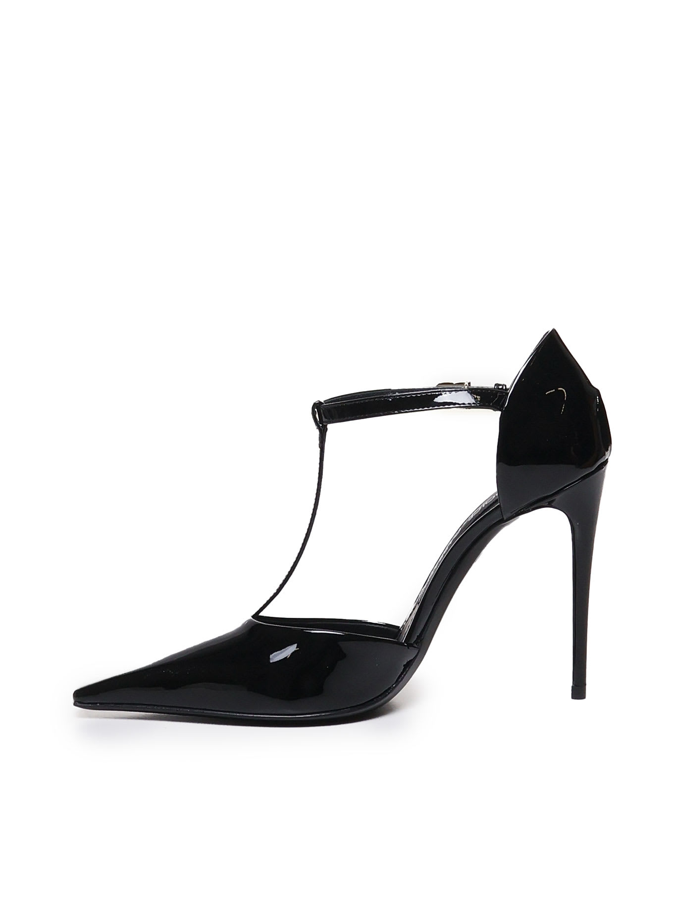 Shop Dolce & Gabbana T-bar Mun In Patent Leather In Black