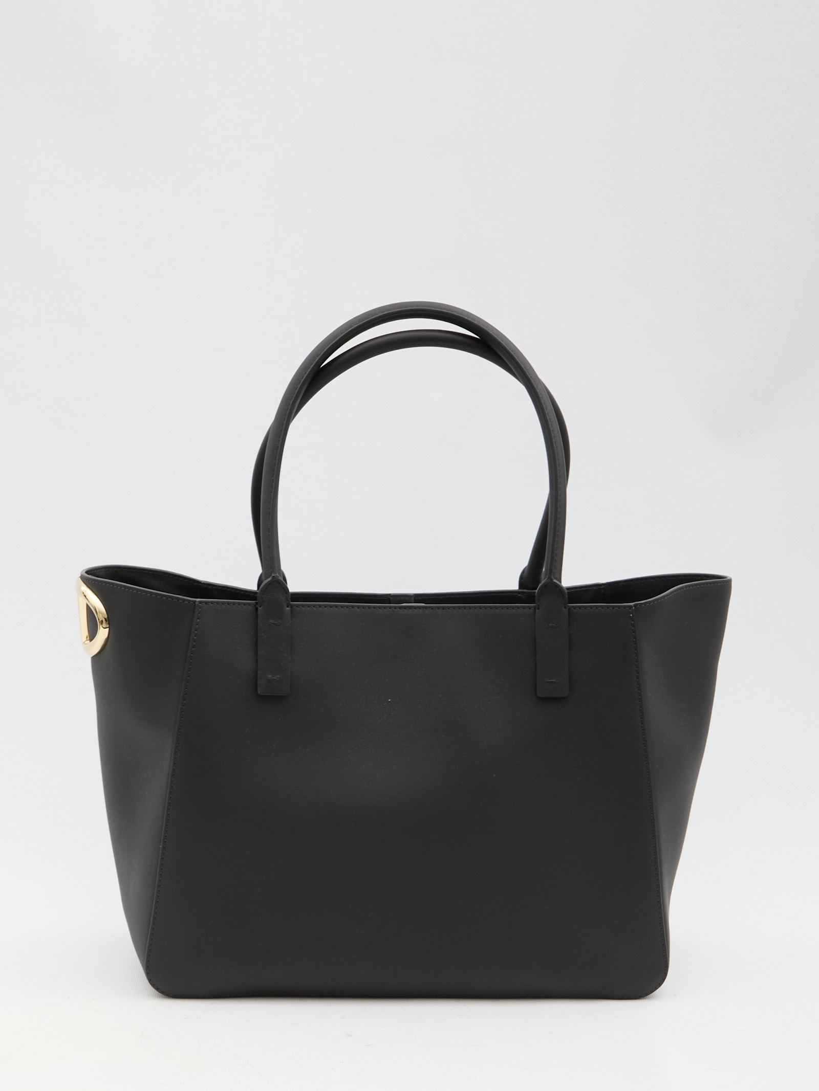 Shop Valentino Vlogo Side Shopping Bag In Black