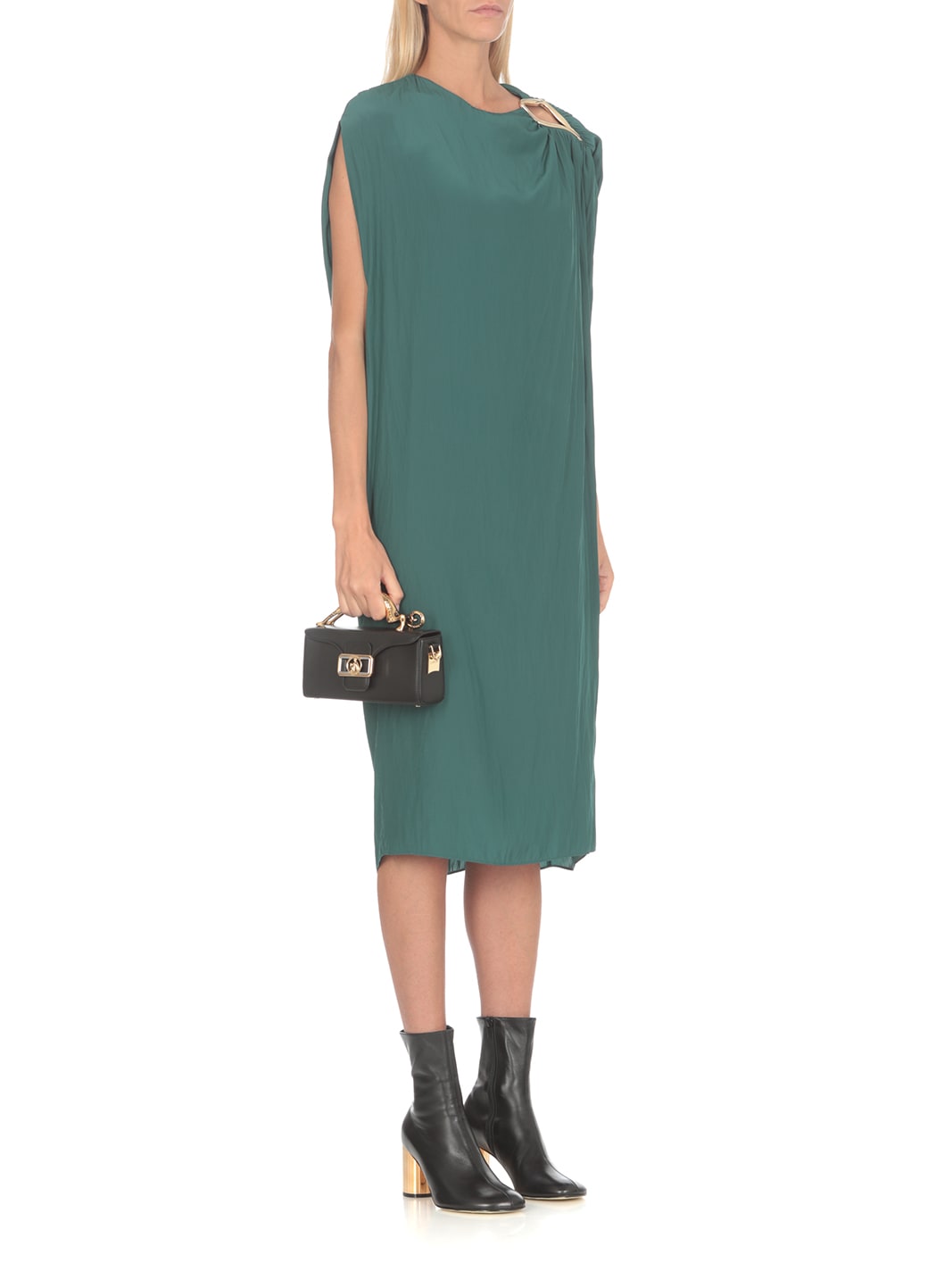 Shop Lanvin Dress With Cut Out Detail In Dragon