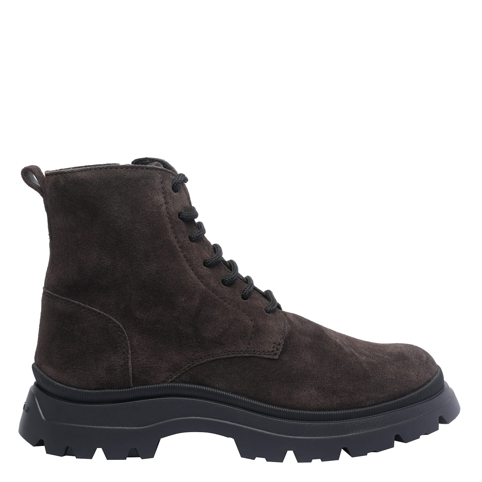 Hogan Lace-up Chunky-sole Boots In Brown