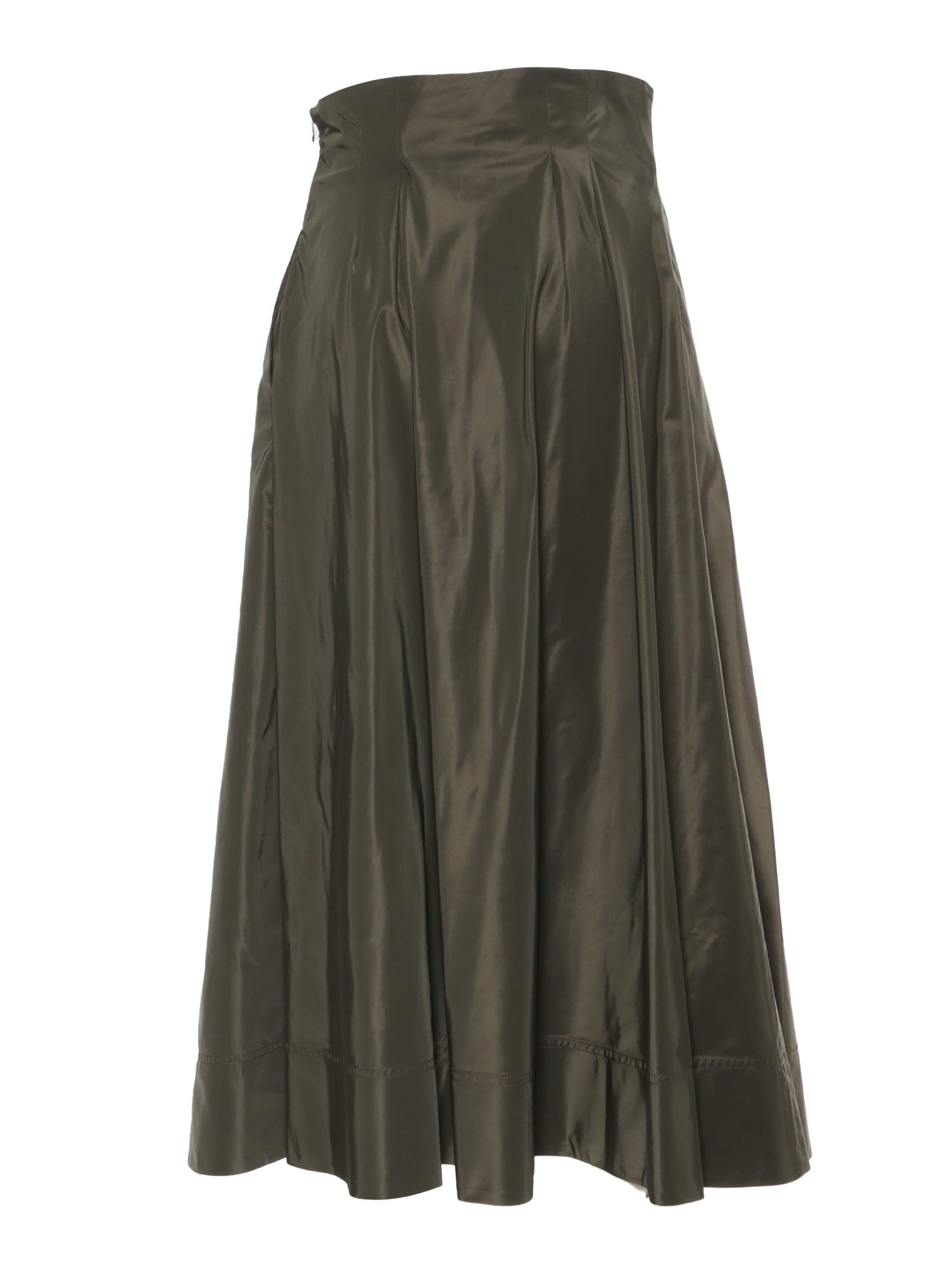 Shop Aspesi Green Military Long Skirt