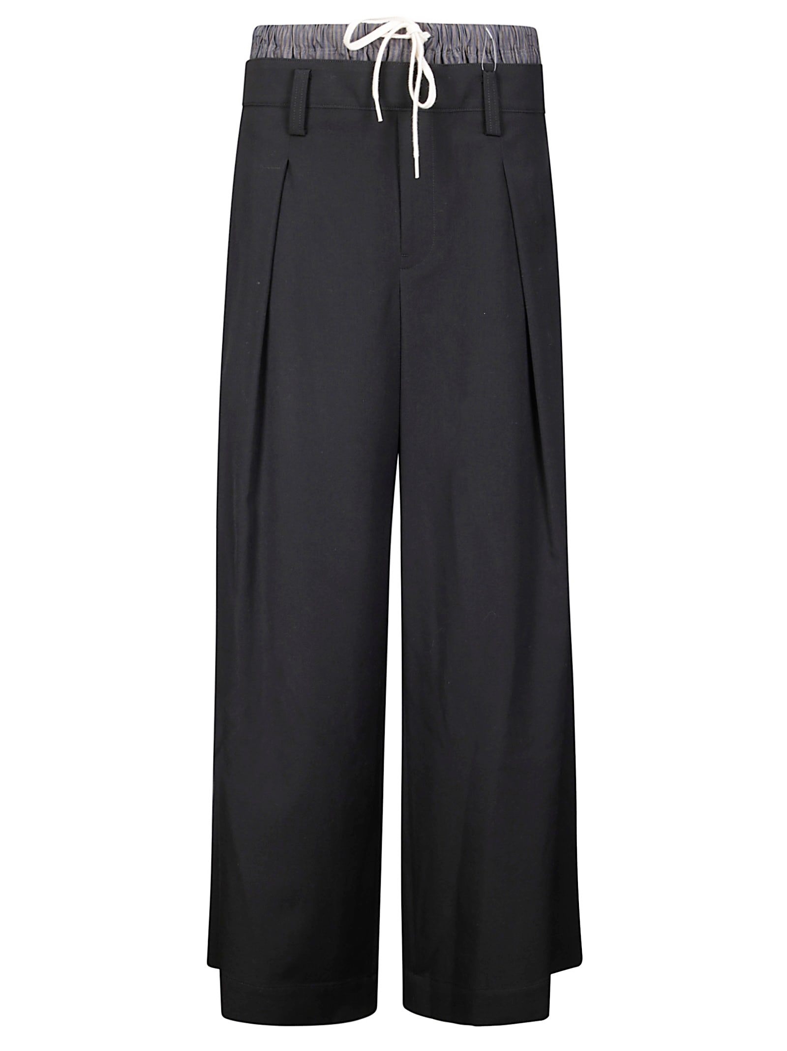 Yohji Yamamoto Layered-like Wide Pants In Black