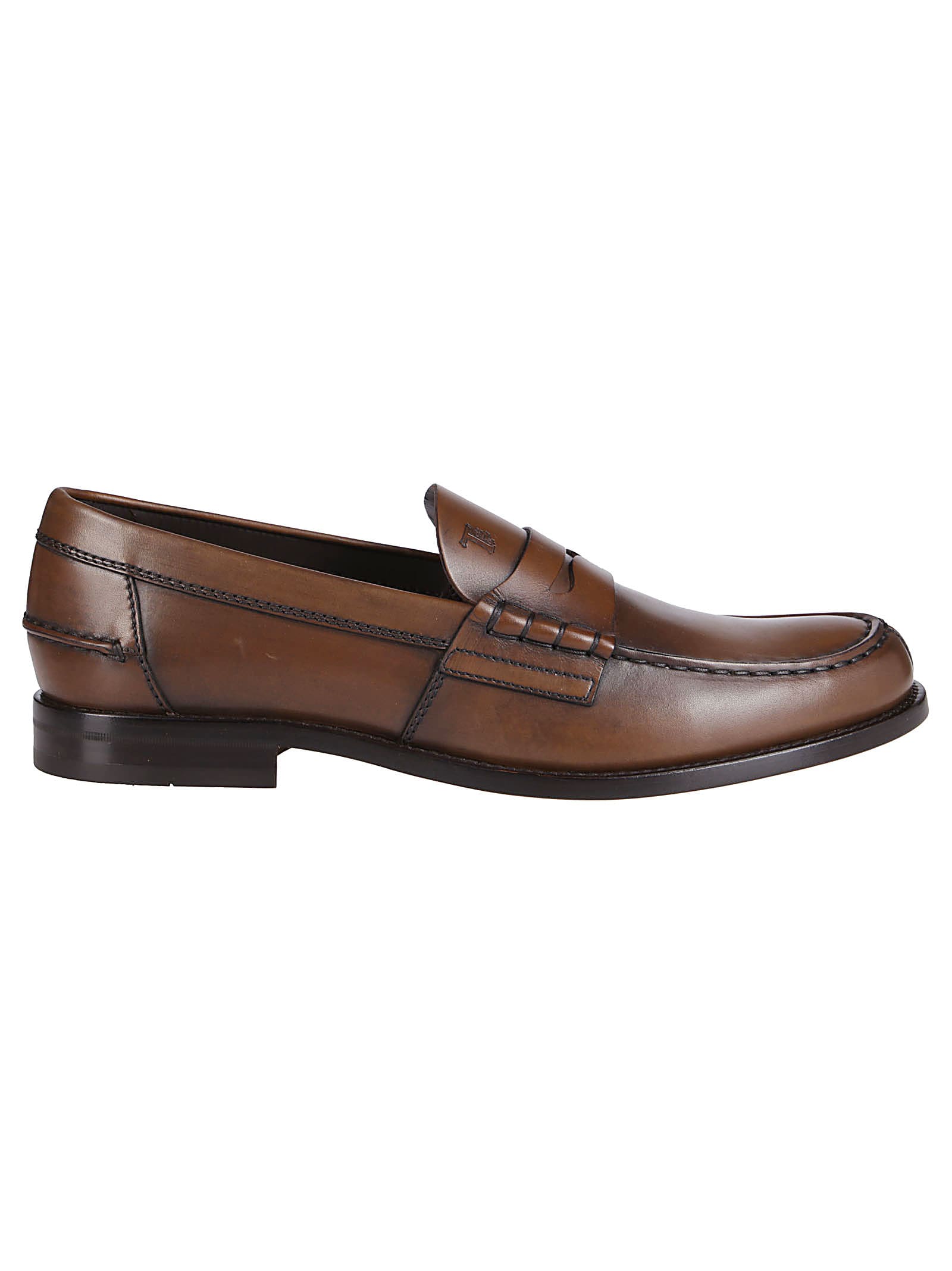 TOD'S BROWN LEATHER PENNY LOAFERS,11262510