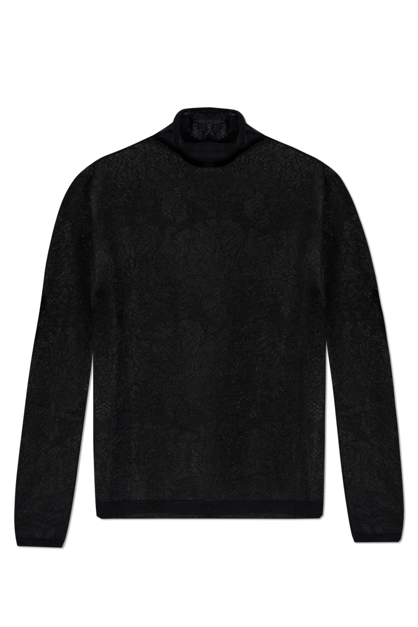 Shop Fabiana Filippi Long Sleeve Turtleneck In Nero