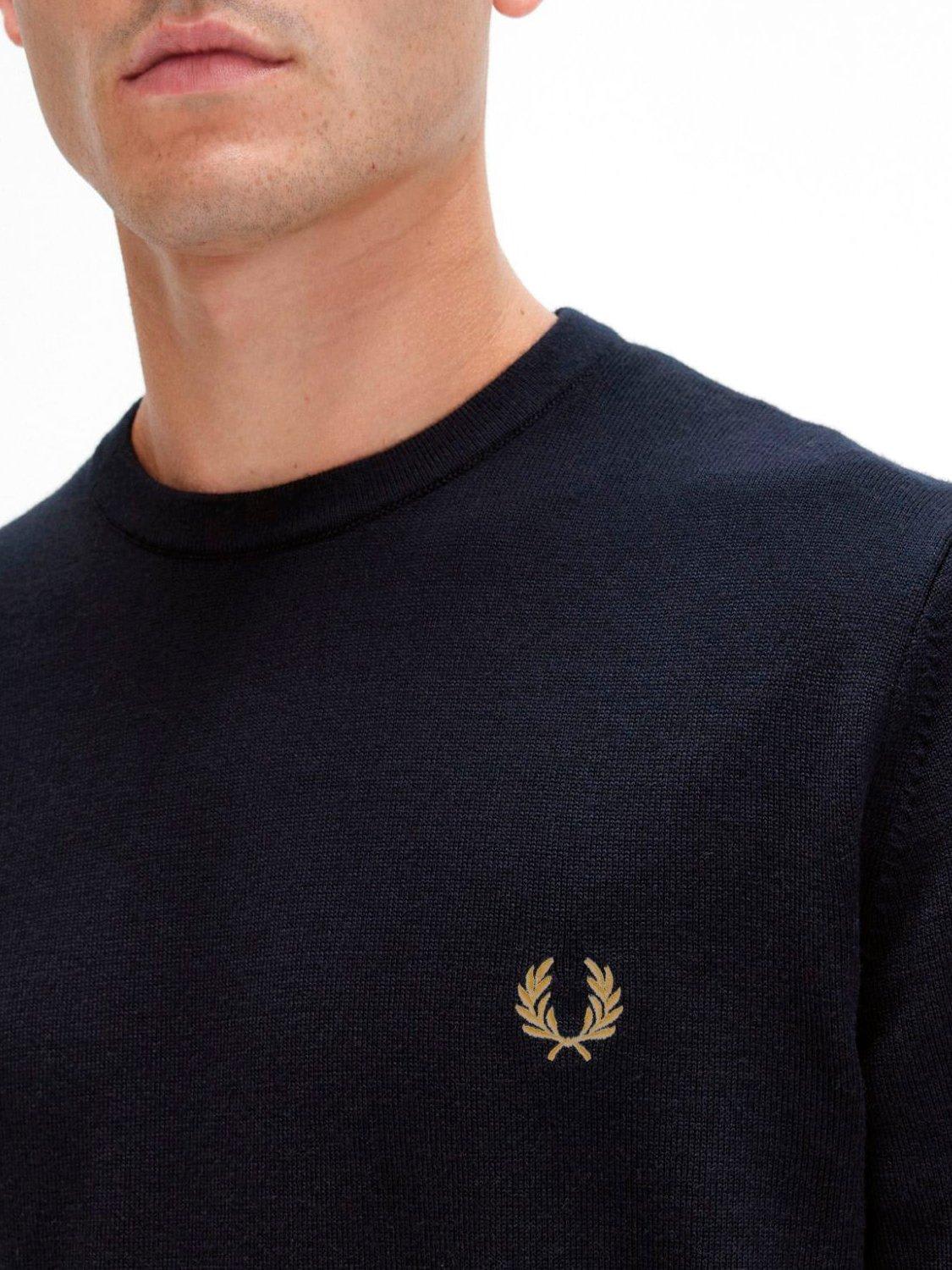 Fred Perry Mens Classic Crew Neck Jumper Nos In Navy