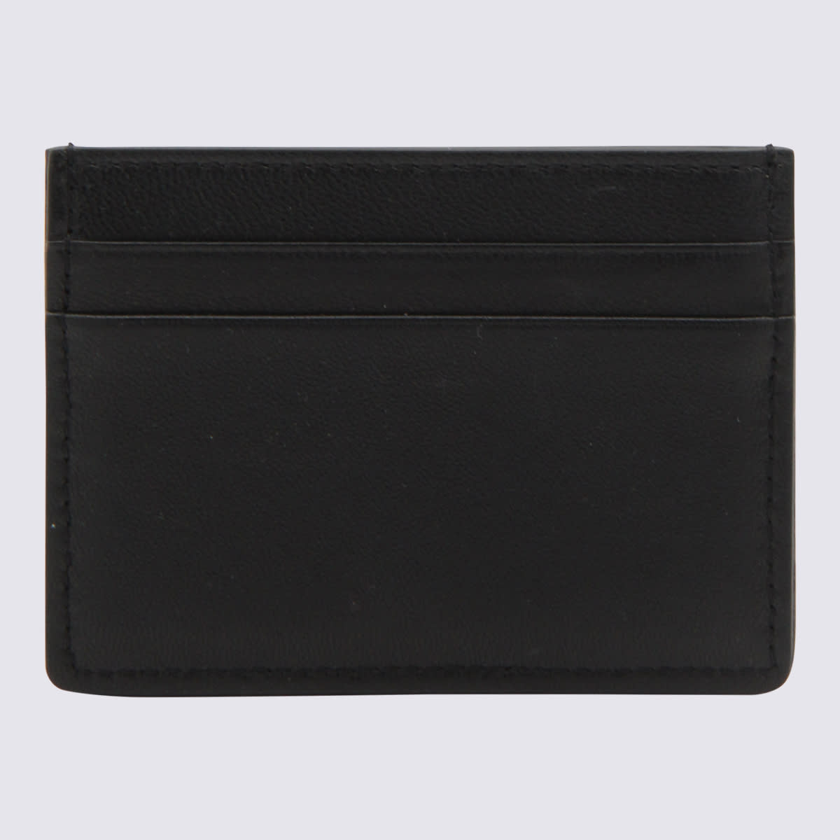 Shop Valentino Black Leather And Canvas Cardholder