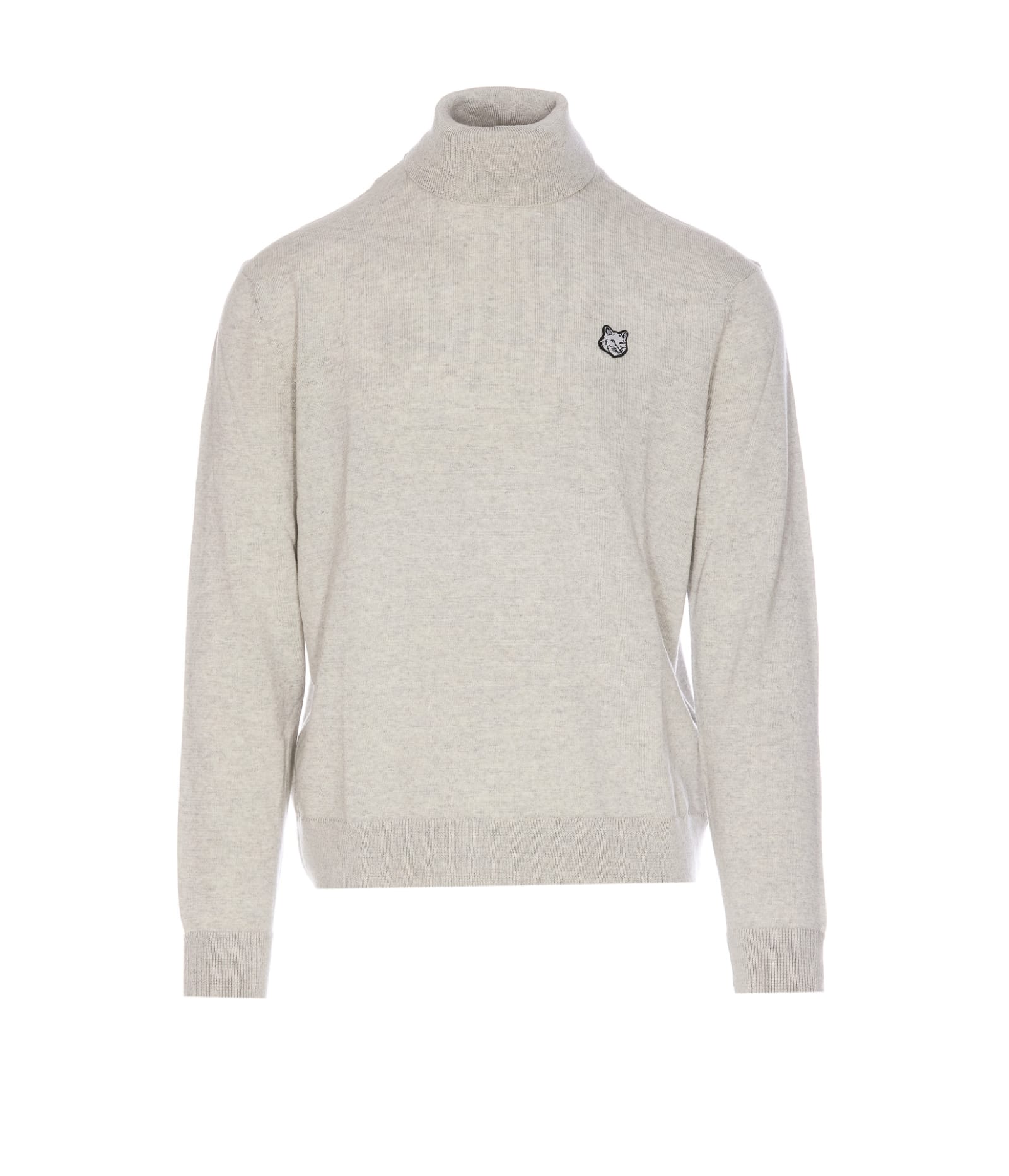 Shop Maison Kitsuné Fox Patch Sweater In Grey