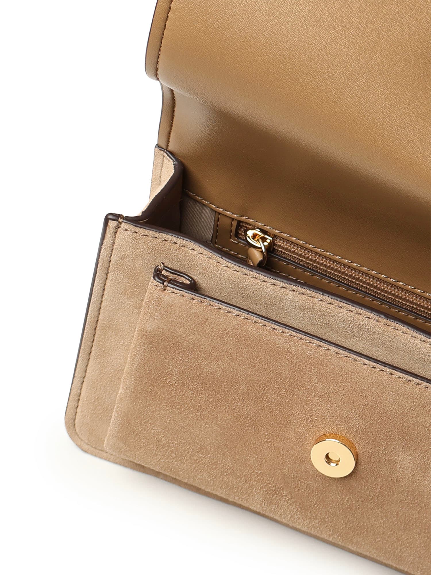 Michael Michael Kors Claire Suede Shoulder Bag In Brown