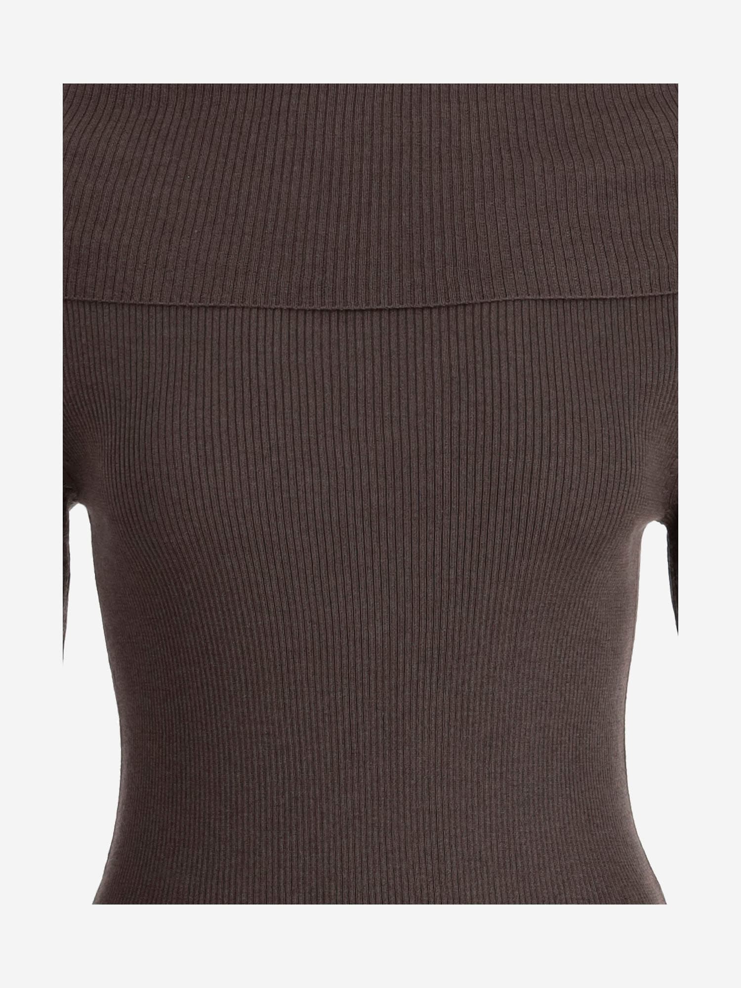 Shop Wild Cashmere Ribbed Silk And Cashmere Sweater In Brown